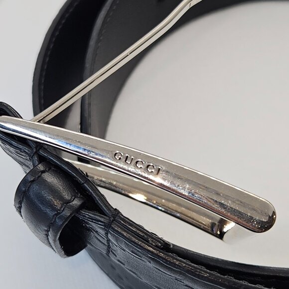 Gucci Black leather Guccissima Belt - Picture 9 of 9